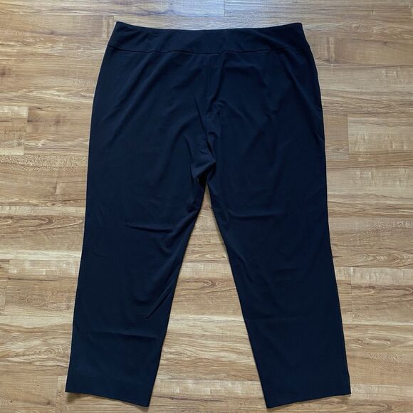 SLIM-SATION Multiples Women's 22W Black High Rise Straight Slimming Ankle Pants - Picture 2 of 13